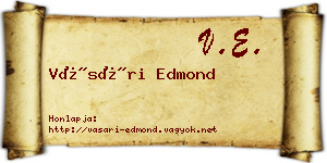 Vásári Edmond névjegykártya